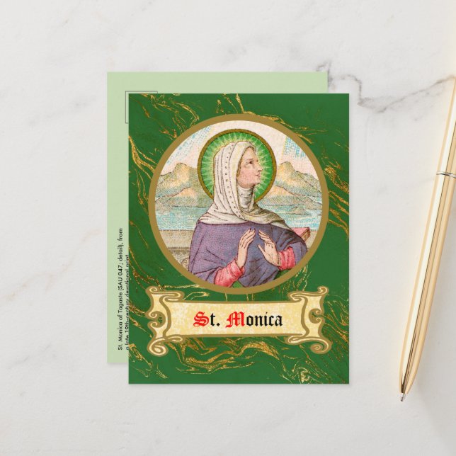 St. Monica of Tagaste (SAU 047; detail) Postcard (Front/Back In Situ)