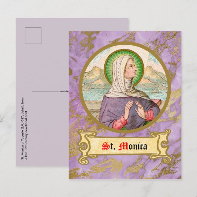 St. Monica of Tagaste (SAU 047; detail) Postcard (Front/Back)