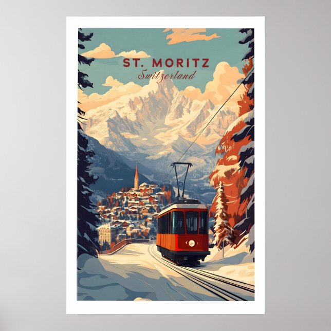 St Moritz Print Switzerland 1 (Front)