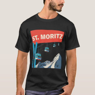 St. Moritz Skiing - Retro St. Moritz Ski T-Shirt
