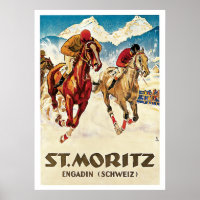 St.Moritz Switzerland Horse Races Vintage Travel