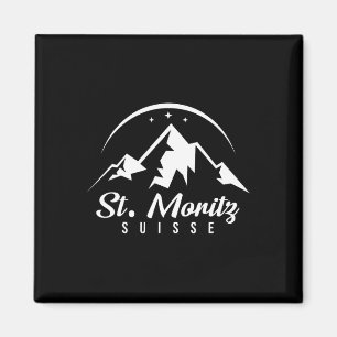 St. Moritz Switzerland Ski Resort Skiing Snowboard Magnet