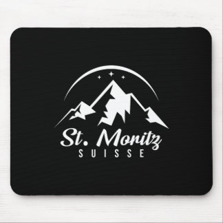 St. Moritz Switzerland Ski Resort Skiing Snowboard Mouse Pad