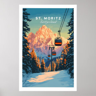 St Moritz Travel Poster - Switzerland 1