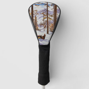 St. Moritz Vintage Skiers Alpine Elegance Art Golf Head Cover