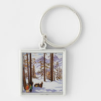 St. Moritz Vintage Skiers Alpine Elegance Art
