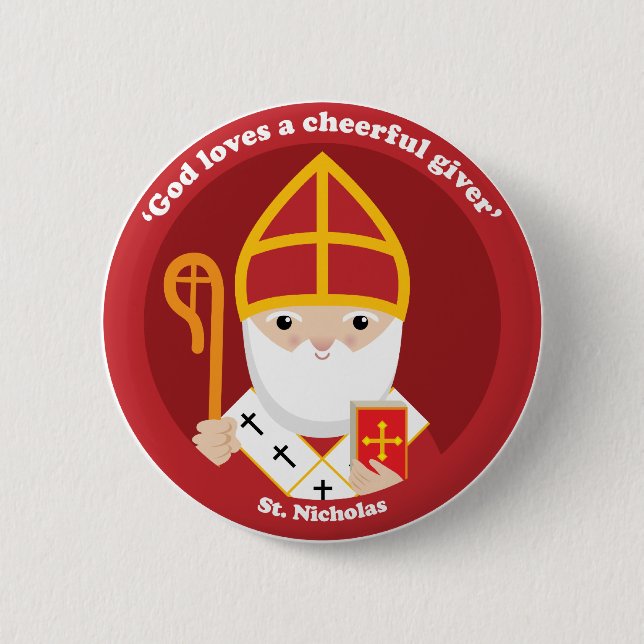 St. Nicholas 2 Inch Round Button (Front)