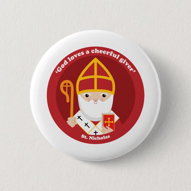 St. Nicholas 2 Inch Round Button (Front)