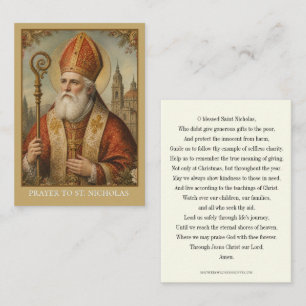 St. Nicholas Feast Day Catholic Prayer Business Card