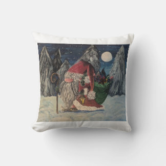 St Nicholas Gnome Throw Pillow