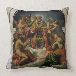 St. Nicholas in Glory with Saints Throw Pillow