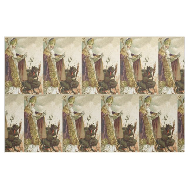 St Nicholas Krampus Pitchfork Priest Fabric (Yard)