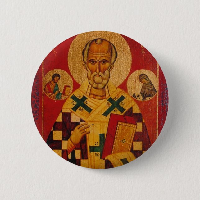 St. Nicholas of Myra 2 Inch Round Button (Front)