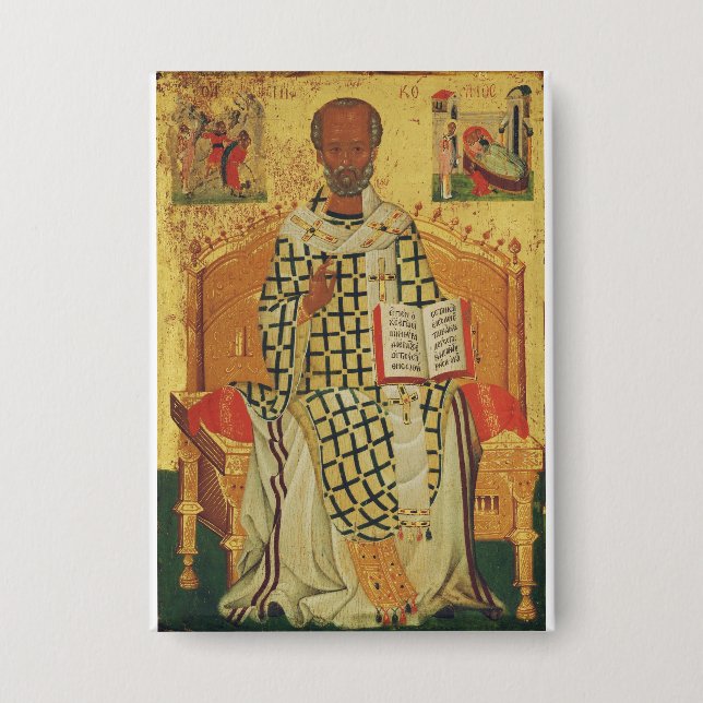 St. Nicholas of Myra Byzantine Orthodox Icon (Front)