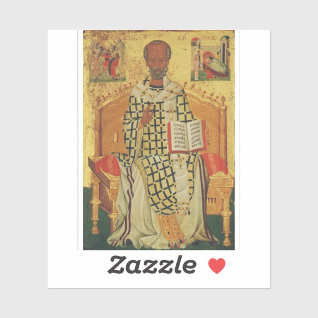 St. Nicholas of Myra Byzantine Orthodox Icon (Sheet)