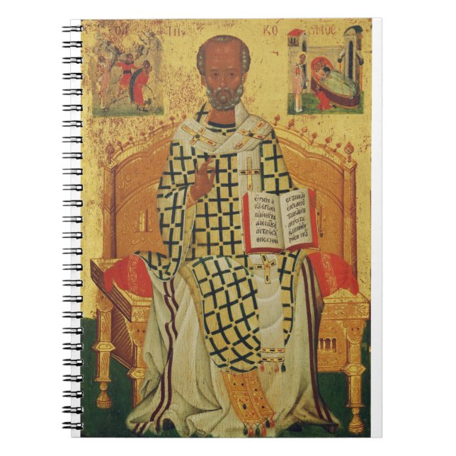 St. Nicholas of Myra Byzantine Orthodox Icon Notebook (Front)