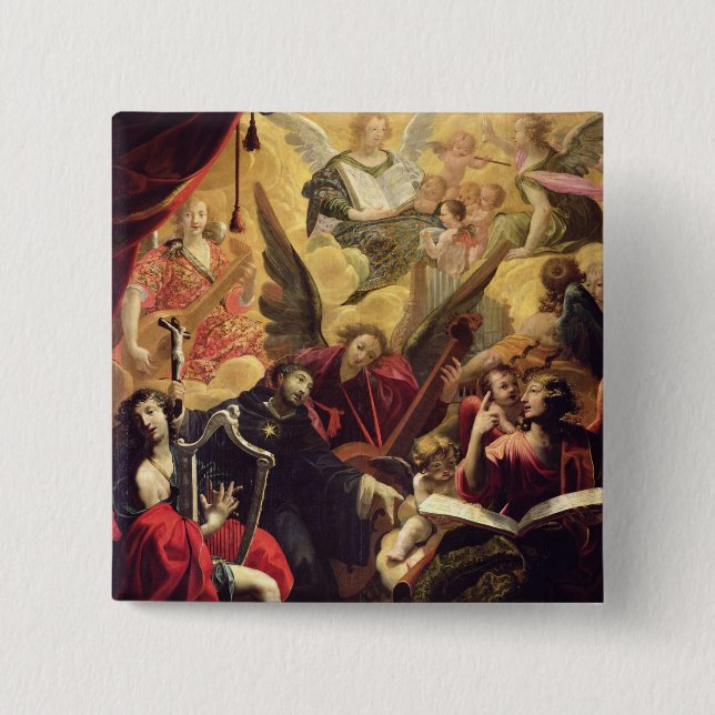St. Nicholas of Tolentino 2 Inch Square Button (Front)