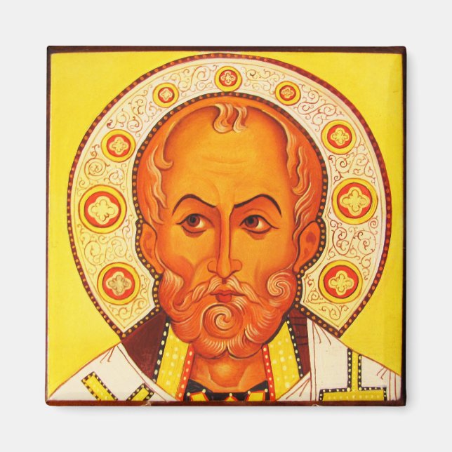 St Nicholas Orthodox Byzantine Icon magnet (Front)