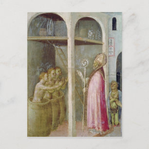 St. Nicholas Resuscitates the Three Children Postcard