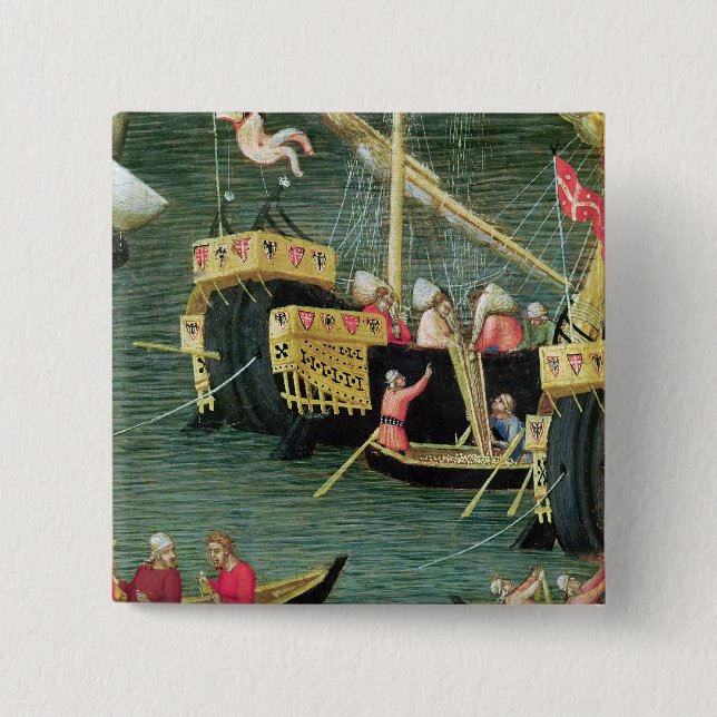 St. Nicholas Saves Mira from Famine 2 Inch Square Button (Front)