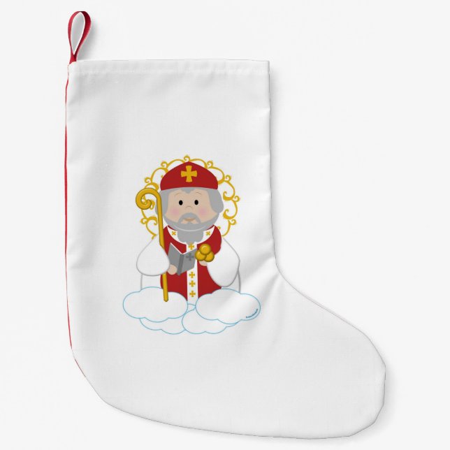 St. Nicholas Small Christmas Stocking (Front)