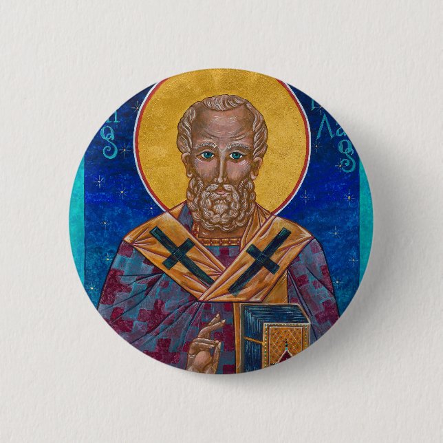 St. Nicholas the Miracle Worker button (Front)
