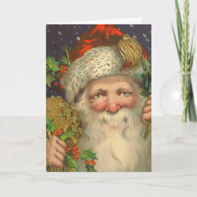 St Nicholas Vintage Christmas Card (Front)