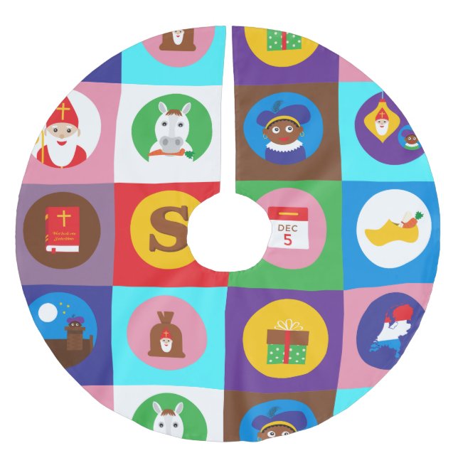 st nicholas Zwarte Piet Brushed Polyester Tree Skirt (Front)