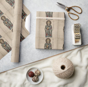 St. Nick Saint Nicholas of Myra Pattern Watercolor Wrapping Paper