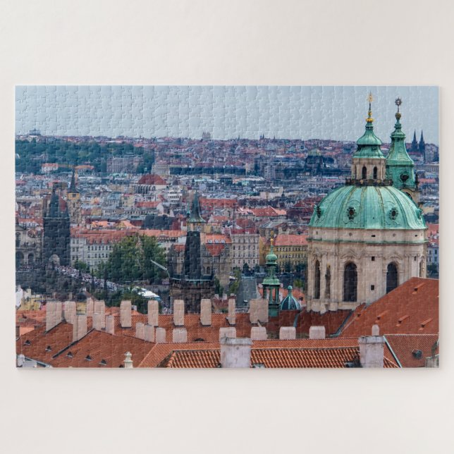 St. Nicolas church and roofs of Prague, Czech R. Jigsaw Puzzle (Horizontal)
