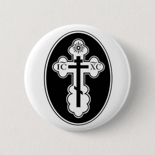 St Olga Orthodox Cross button