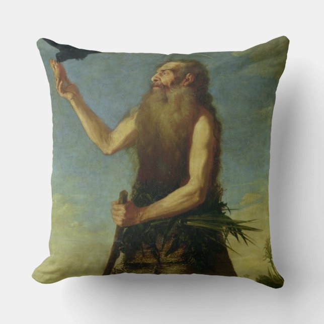 St. Onuphrius (oil on canvas) Throw Pillow (Front)