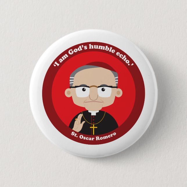 St. Oscar Romero 2 Inch Round Button (Front)
