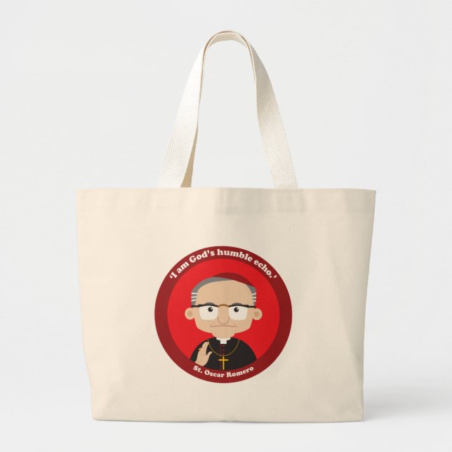 St. Oscar Romero Large Tote Bag (Front)