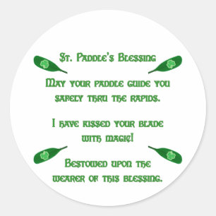 St. Paddle's Kayak Blessing Classic Round Sticker