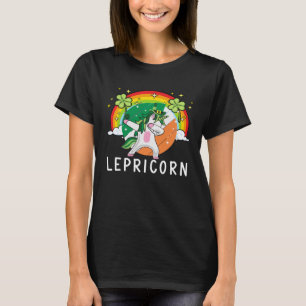 St Paddy Day Lepricorn Love Green Dabbing Unicorn T-Shirt