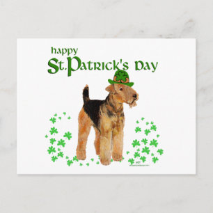 St Paddys Day Airedale Postcard