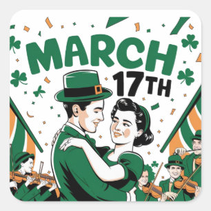 St. Paddy's Day dacing folklore Square Sticker