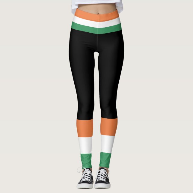 St Paddy's Day. Ireland Flag. Leggings (Front)