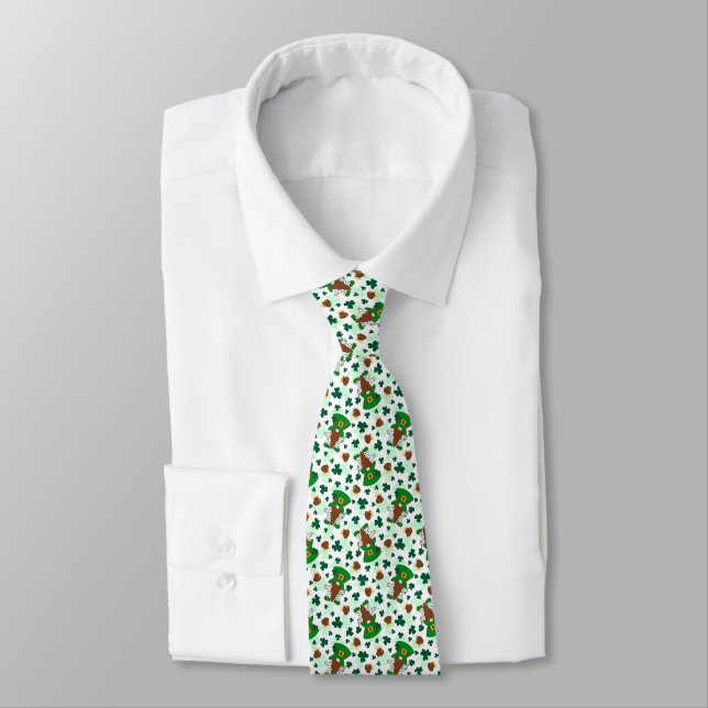 St. Paddy's Day Leprechaun Gnomes Tie (Tied)