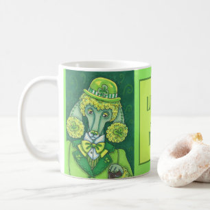 ST. PADDY'S IRISH GREEN FRENCH POODLE, LUCKY DOG COFFEE MUG