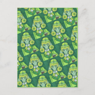 ST. PADDY'S IRISH GREEN FRENCH POODLE, LUCKY DOG HOLIDAY POSTCARD