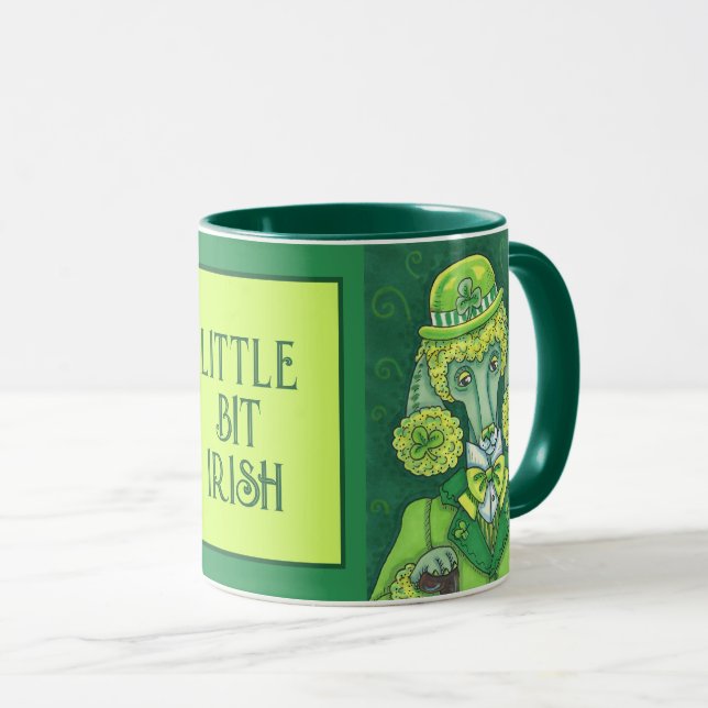ST. PADDY'S IRISH GREEN FRENCH POODLE, LUCKY DOG MUG (Front Right)