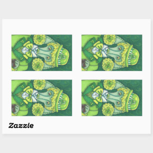 ST. PADDY'S IRISH GREEN FRENCH POODLE, LUCKY DOG STICKER