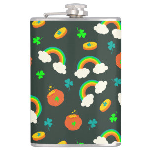 St Paddy's Pattern Hip Flask