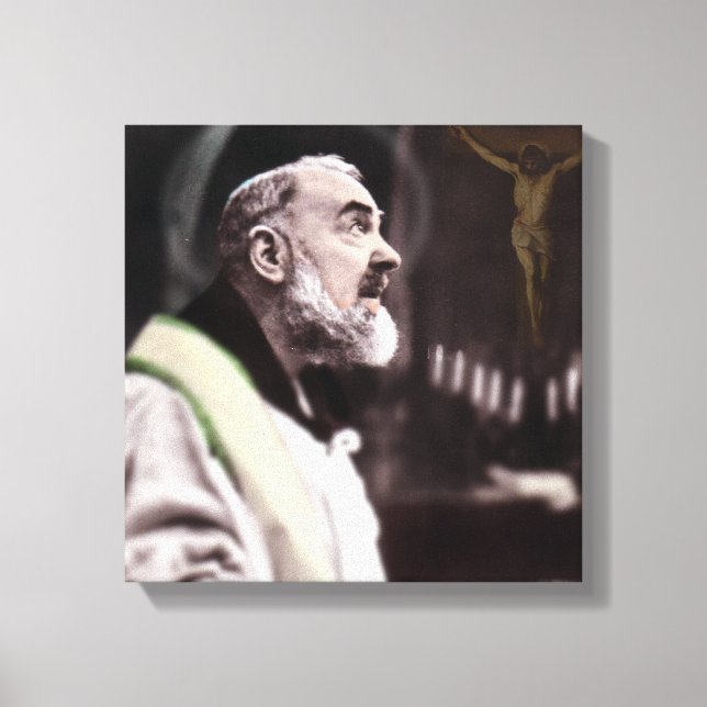 ST PADRE PIO CELEBRATING MASS CANVAS PRINT (Front)
