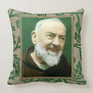 St. Padre Pio of Pietralcina Throw Pillow