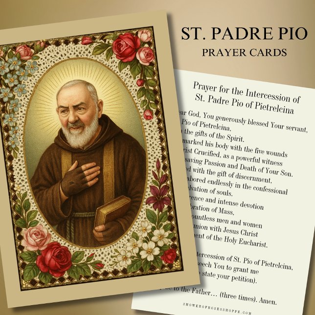 St. Padre Pio Prayer Catholic Priest Roses Invitation (Creator Uploaded)