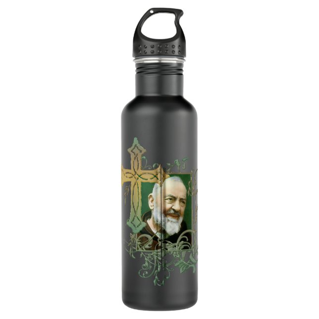 St Padre Pio Prayer Cross Catholics Holy Saints Vi 710 Ml Water Bottle (Front)