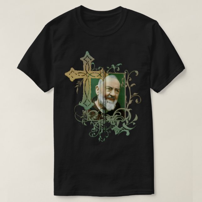 St Padre Pio Prayer Cross Catholics Holy Saints Vi T-Shirt (Design Front)